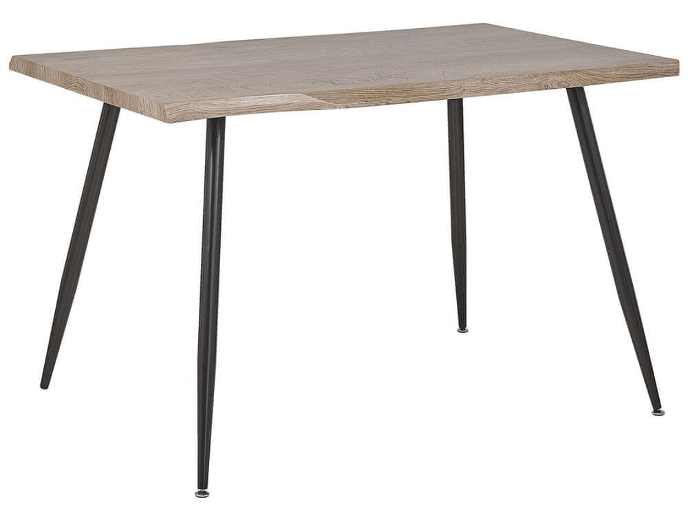 Beliani Jedálenský stôl 120 x 80 cm svetlé drevo/čierna LUTON